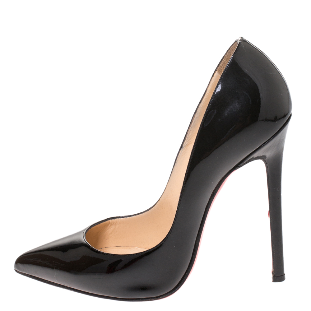 

Christian Louboutin Black Patent Leather Pigalle Pointed Toe Pumps Size 38