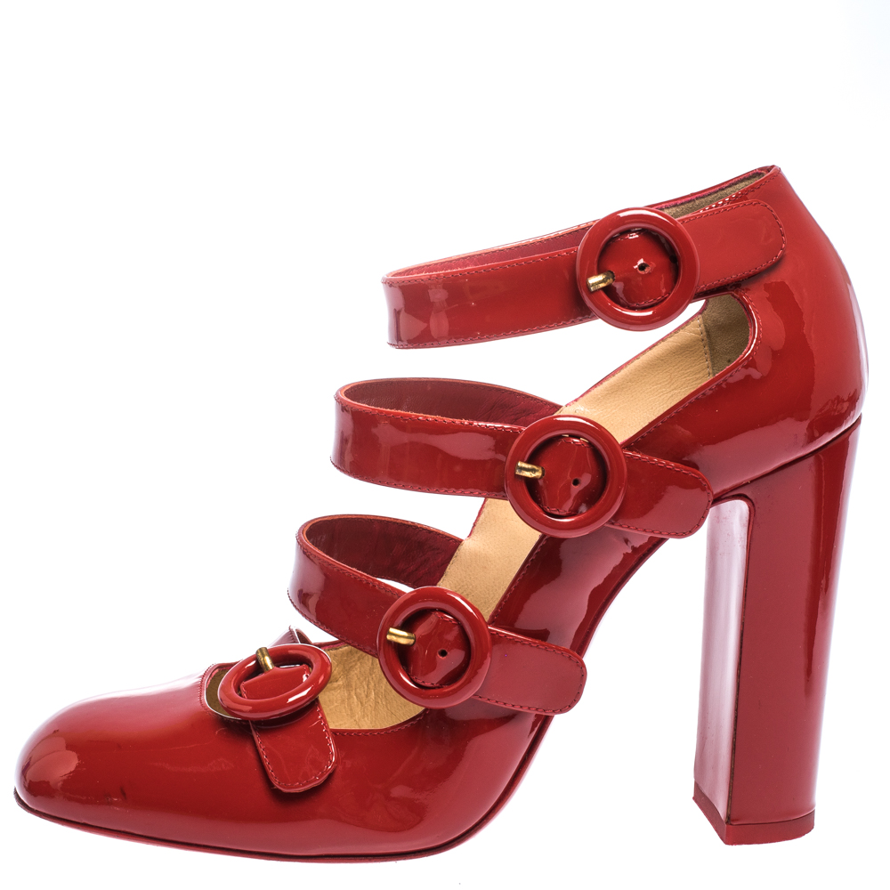 

Christian Louboutin Red Patent Leather Mistiroir Pumps Size