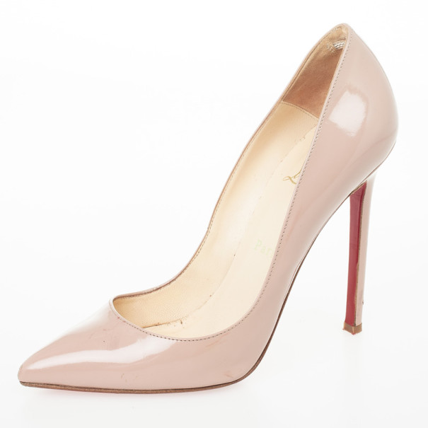 Christian Louboutin Nude Patent Pigalle Pumps Size 36.5