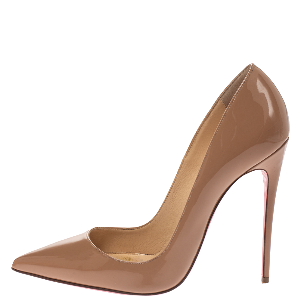 

Christian Louboutin Beige Patent Leather So Kate Pumps Size