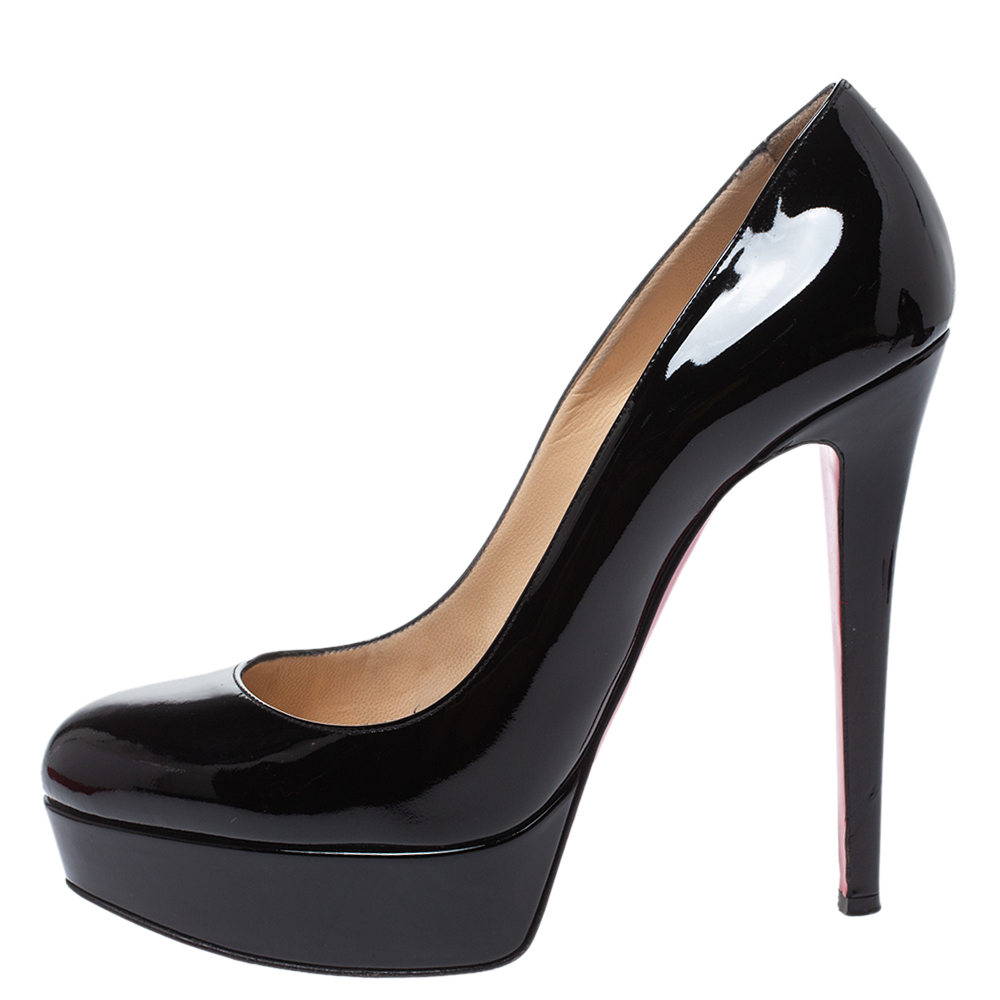 

Christian Louboutin Black Patent Leather Bianca Platform Pumps Size