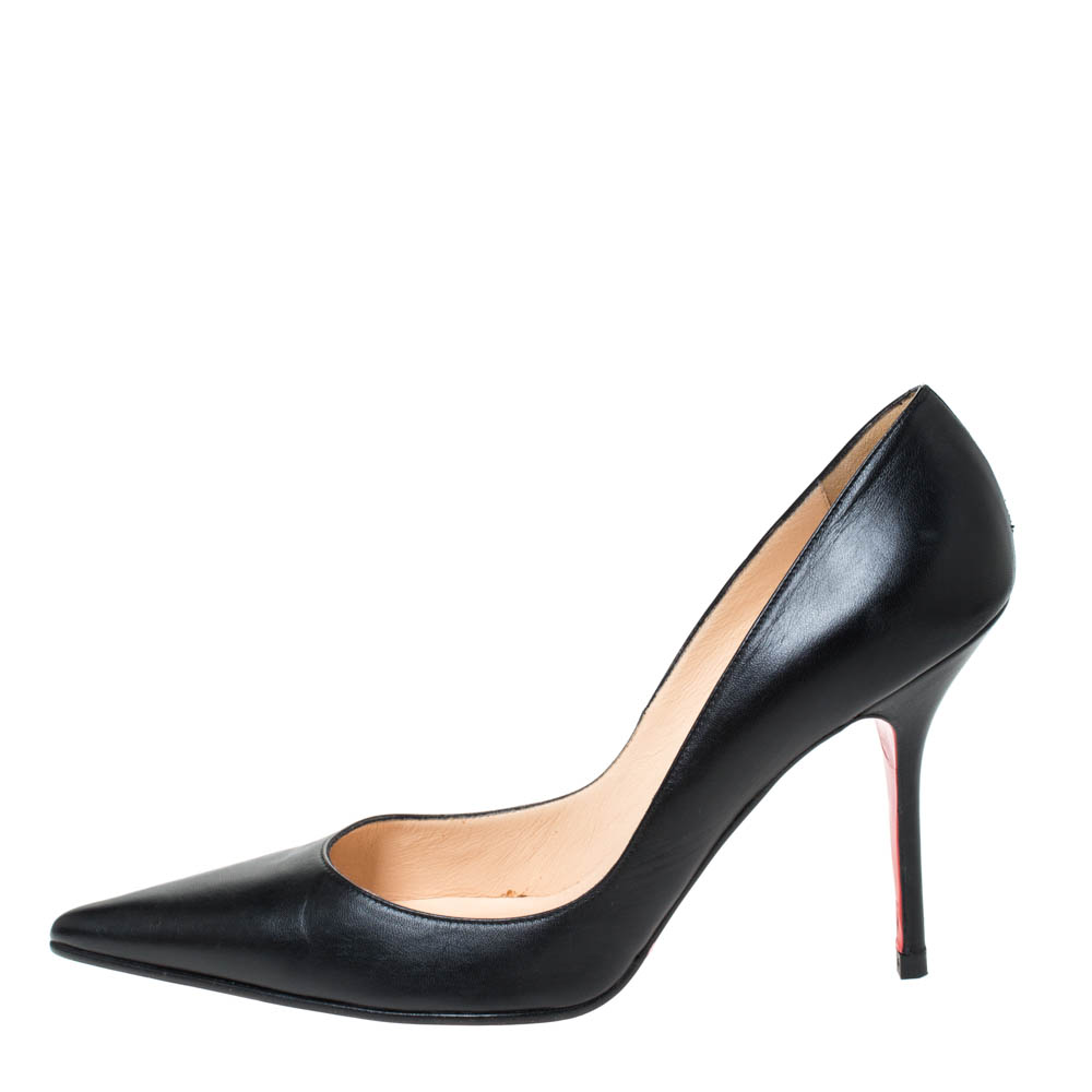 

Christian Louboutin Black Leather Pointed Toe Pumps Size
