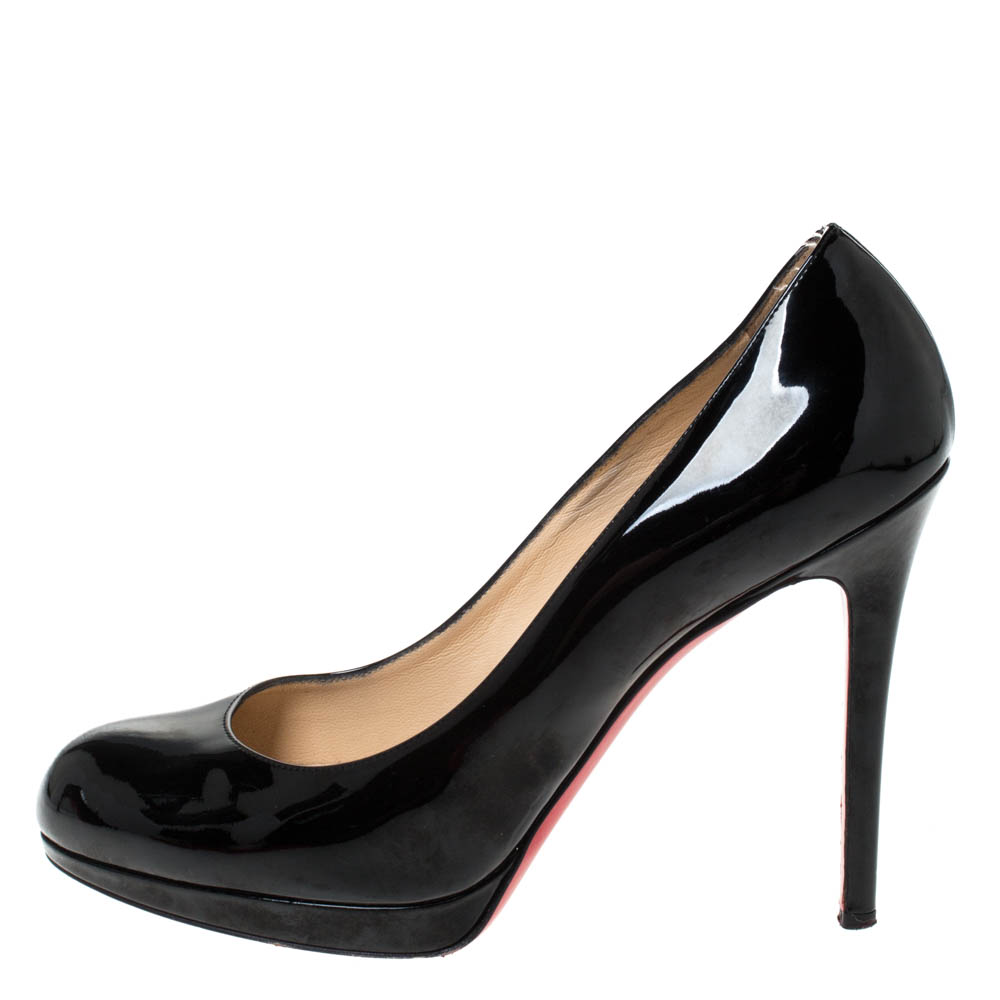 

Christian Louboutin Black Patent Leather Platform Pumps Size