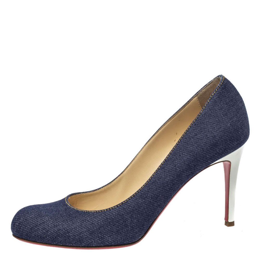 

Christian Louboutin Blue Denim Simple Pumps Size