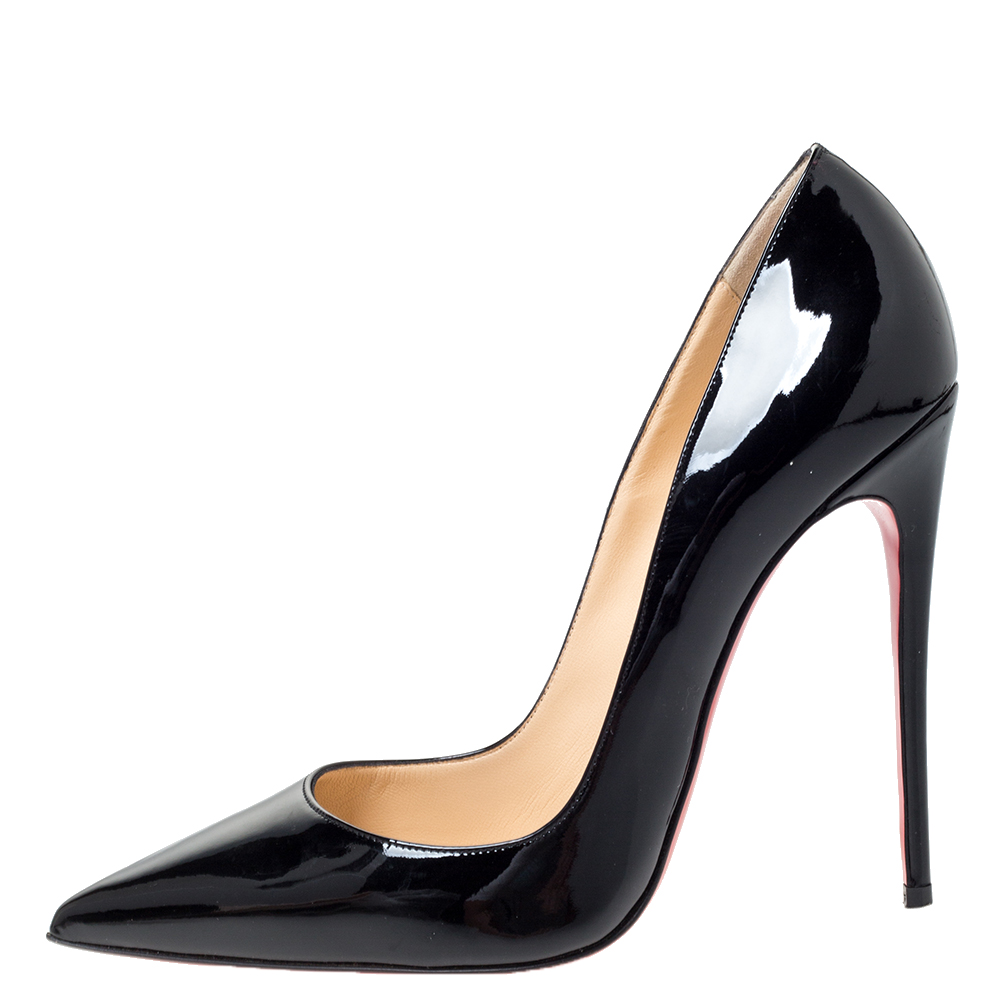 

Christian Louboutin Black Patent Leather So Kate Pointed Toe Pumps Size