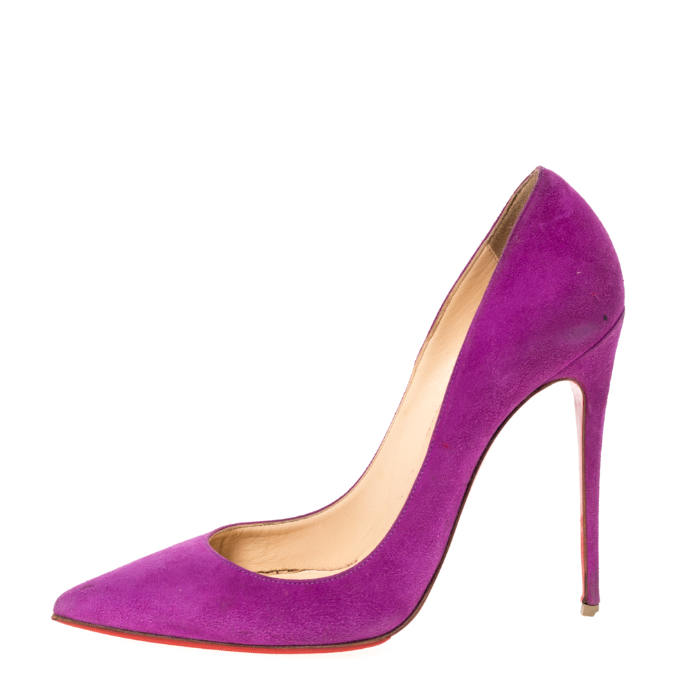 purple louboutin heels