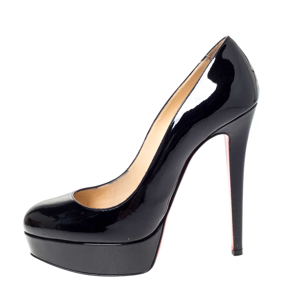 

Christian Louboutin Black Patent Leather Bianca Platform Pumps Size