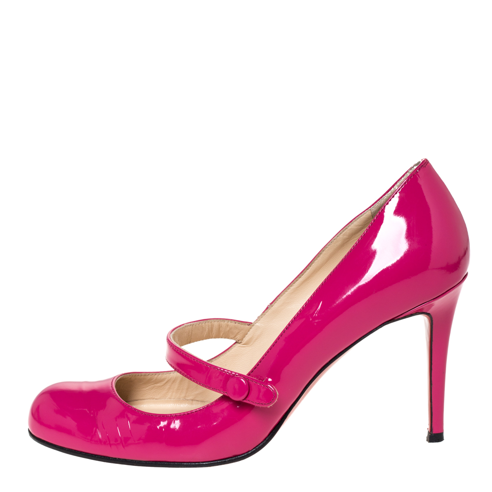 

Christian Louboutin Pink Patent Leather Mary Jane Pumps Size