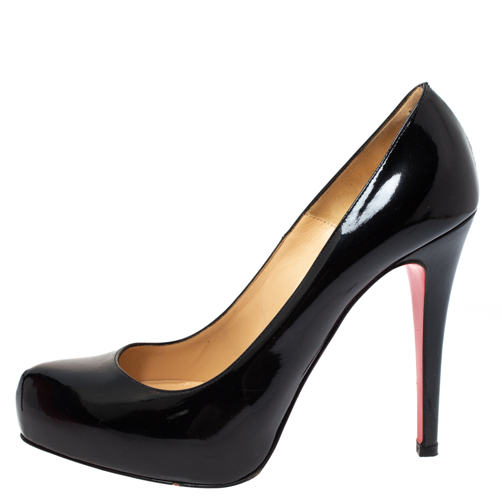 

Christian Louboutin Black Patent Rolando Platform Pumps Size