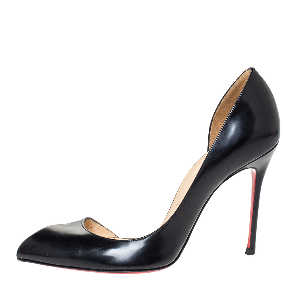 

Christian Louboutin Black Patent Leather Iriza D'orsay Pumps Size