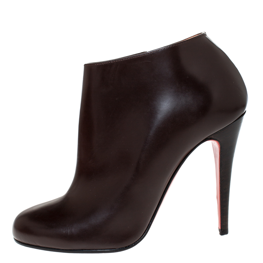 

Christian Louboutin Brown Leather Ankle Booties Size