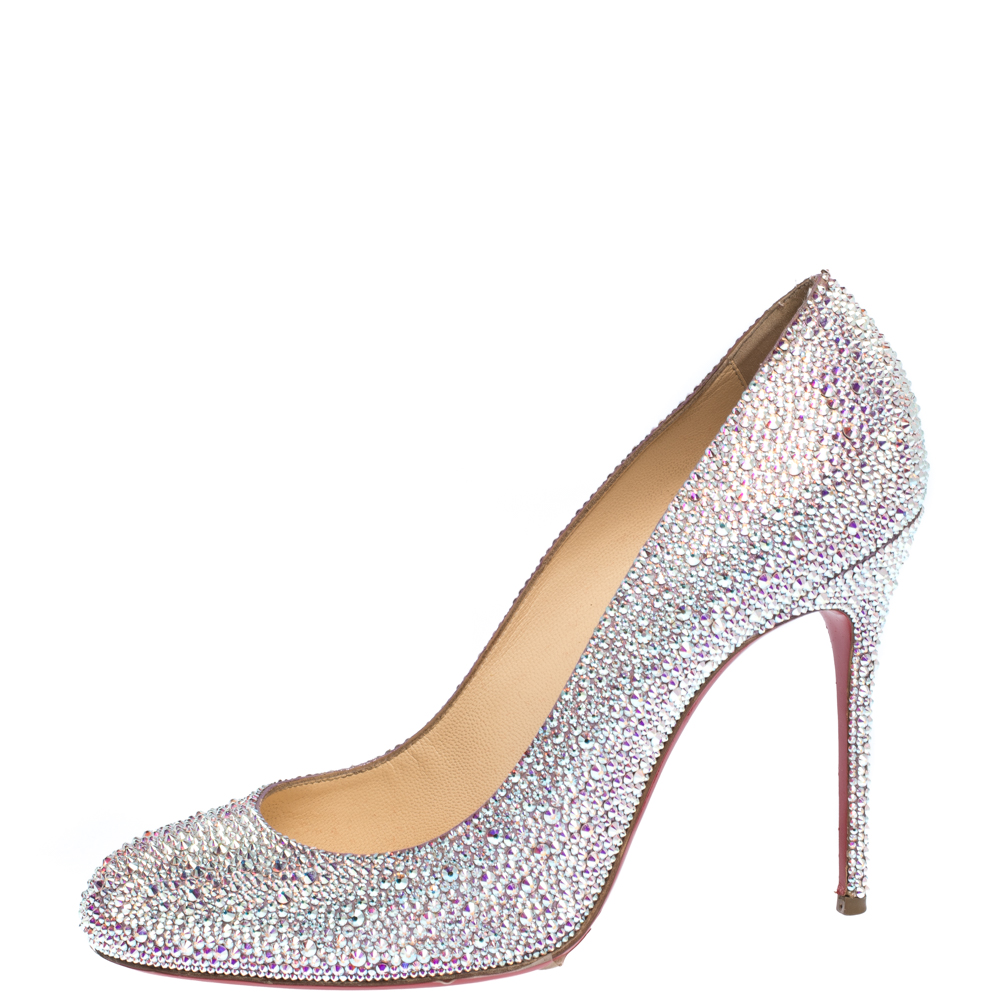 

Christian Louboutin Silver Strass Fifi Pumps Size