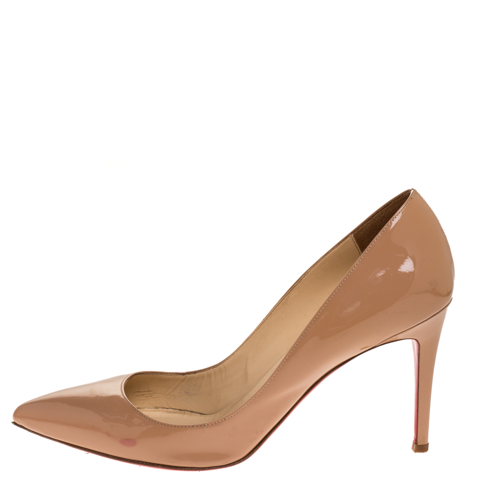 

Christian Louboutin Beige Patent Leather Pigalle Pumps Size