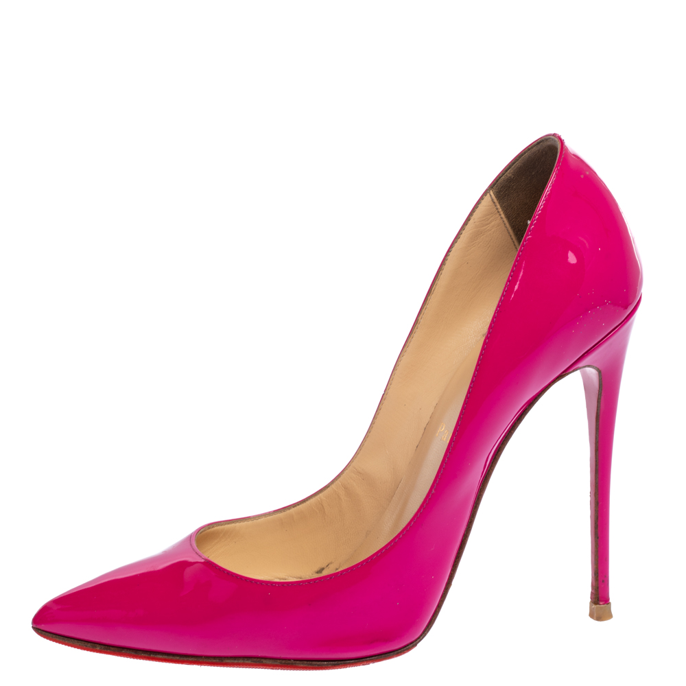 

Christian Louboutin Fuchsia Patent Leather So Kate Pointed Toe Pump Size, Pink