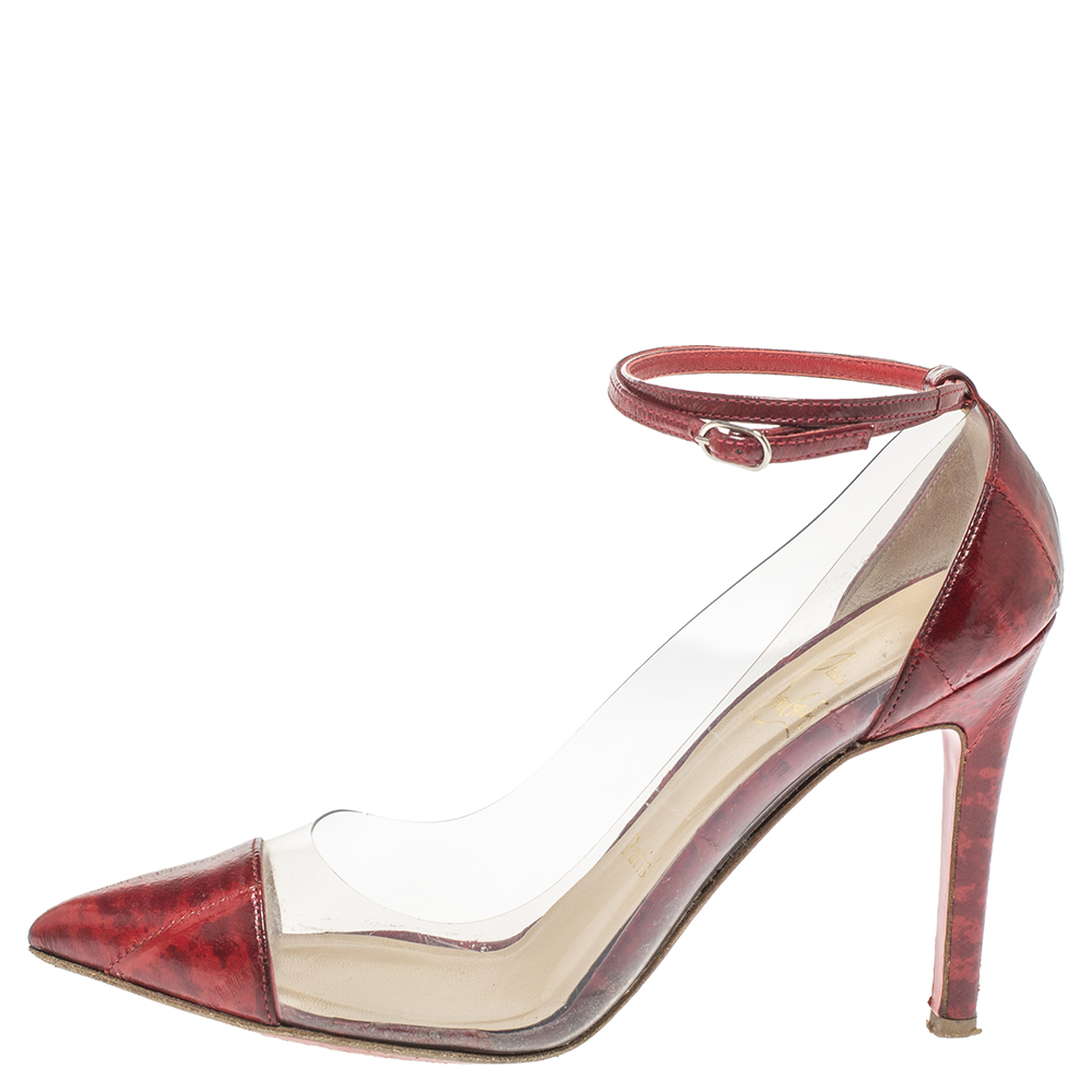 

Christian Louboutin Red Leather and PVC Bis Un Bout Pumps Size