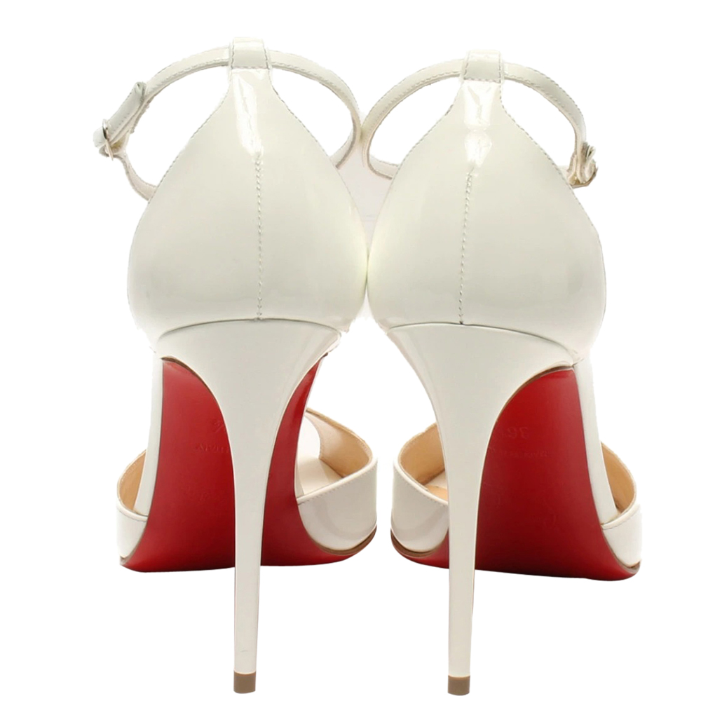 

Christian Louboutin Red/White Patent Leather Senora 100 Size