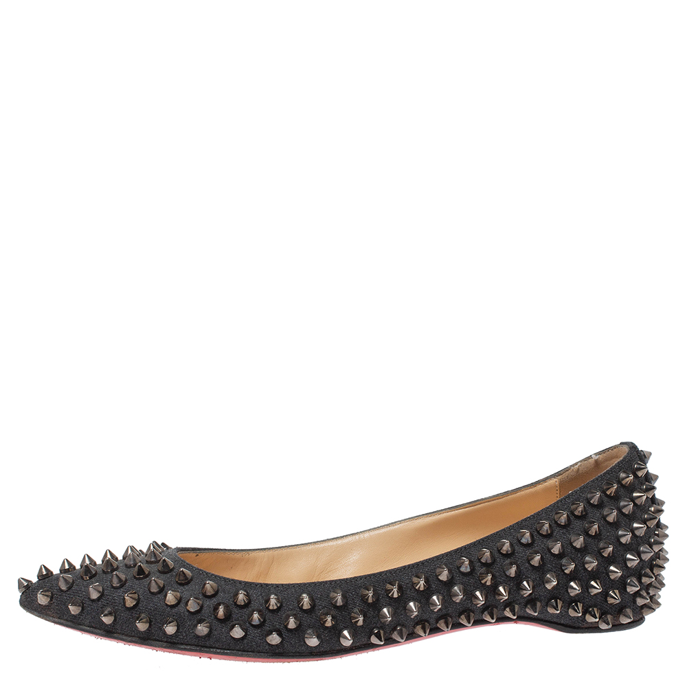 

Christian Louboutin Blue Denim Pigalle Spike Ballet Flats Size