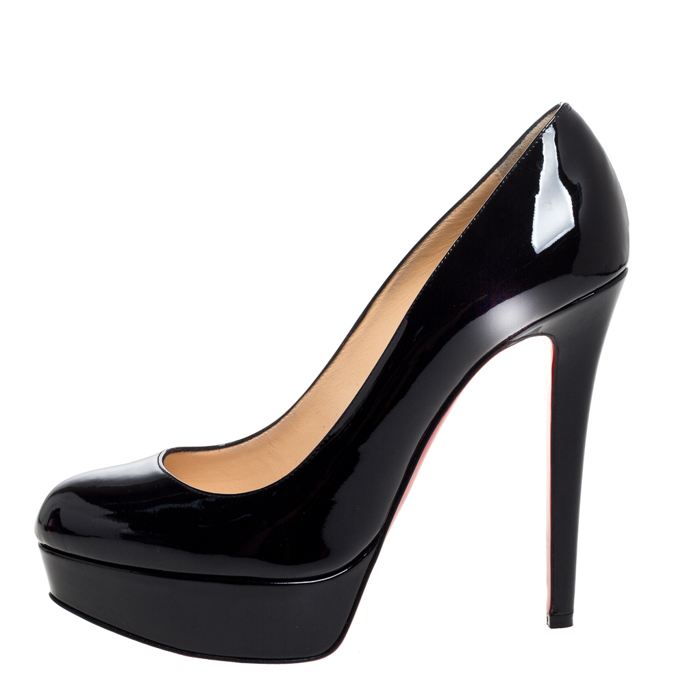 

Christian Louboutin Black Patent Leather Bianca Platform Pumps Size