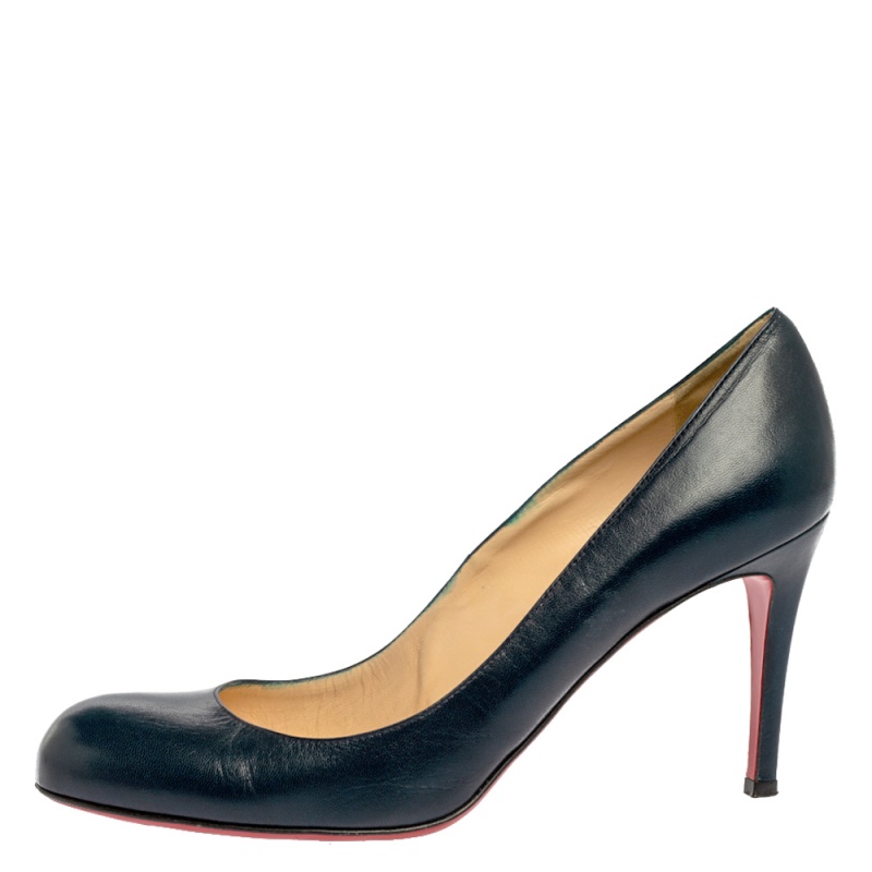 

Christian Louboutin Blue Leather Simple Pumps Size