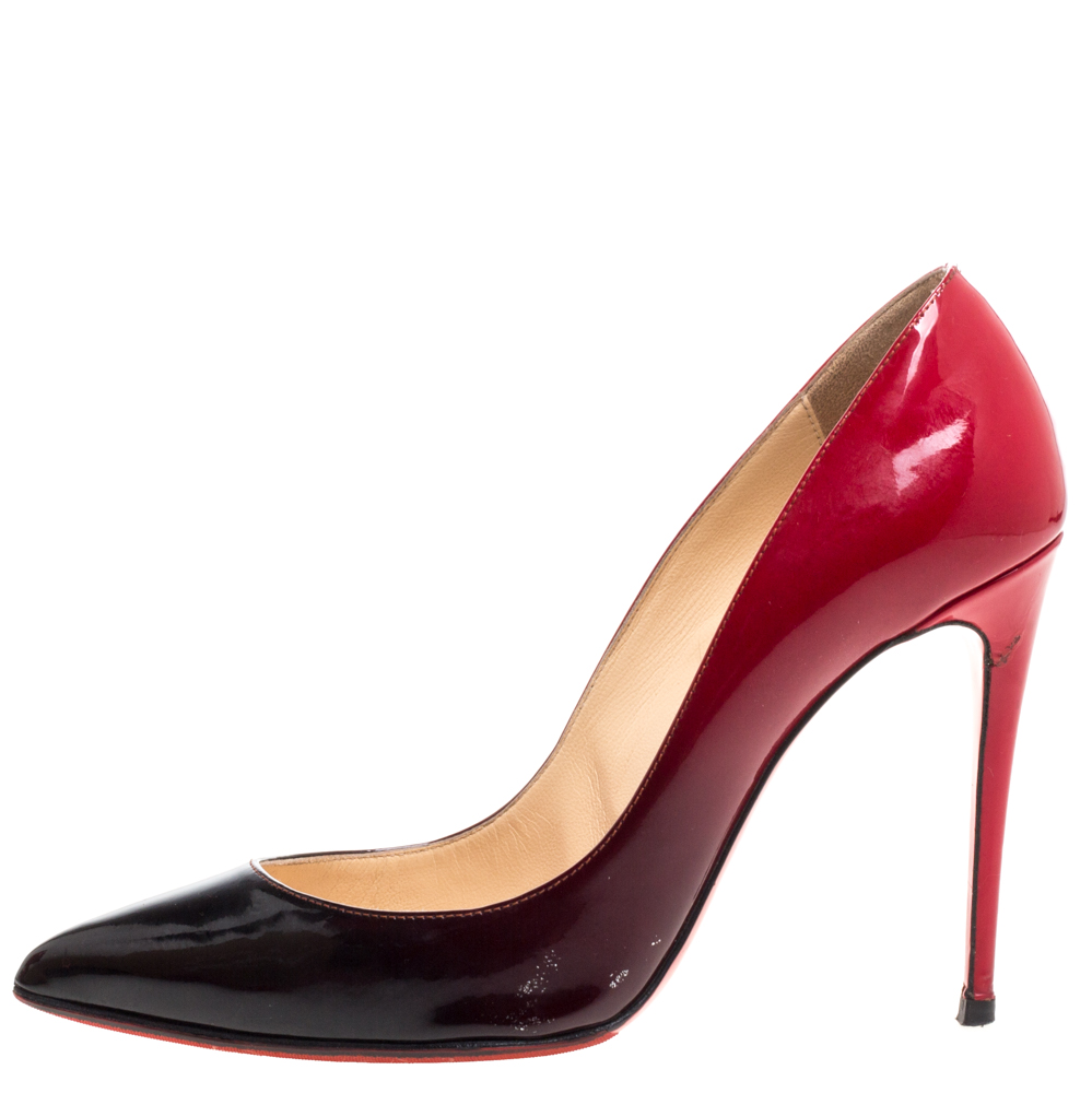 

Christian Louboutin Black/Red Ombre Patent Leather So Kate Pumps Size