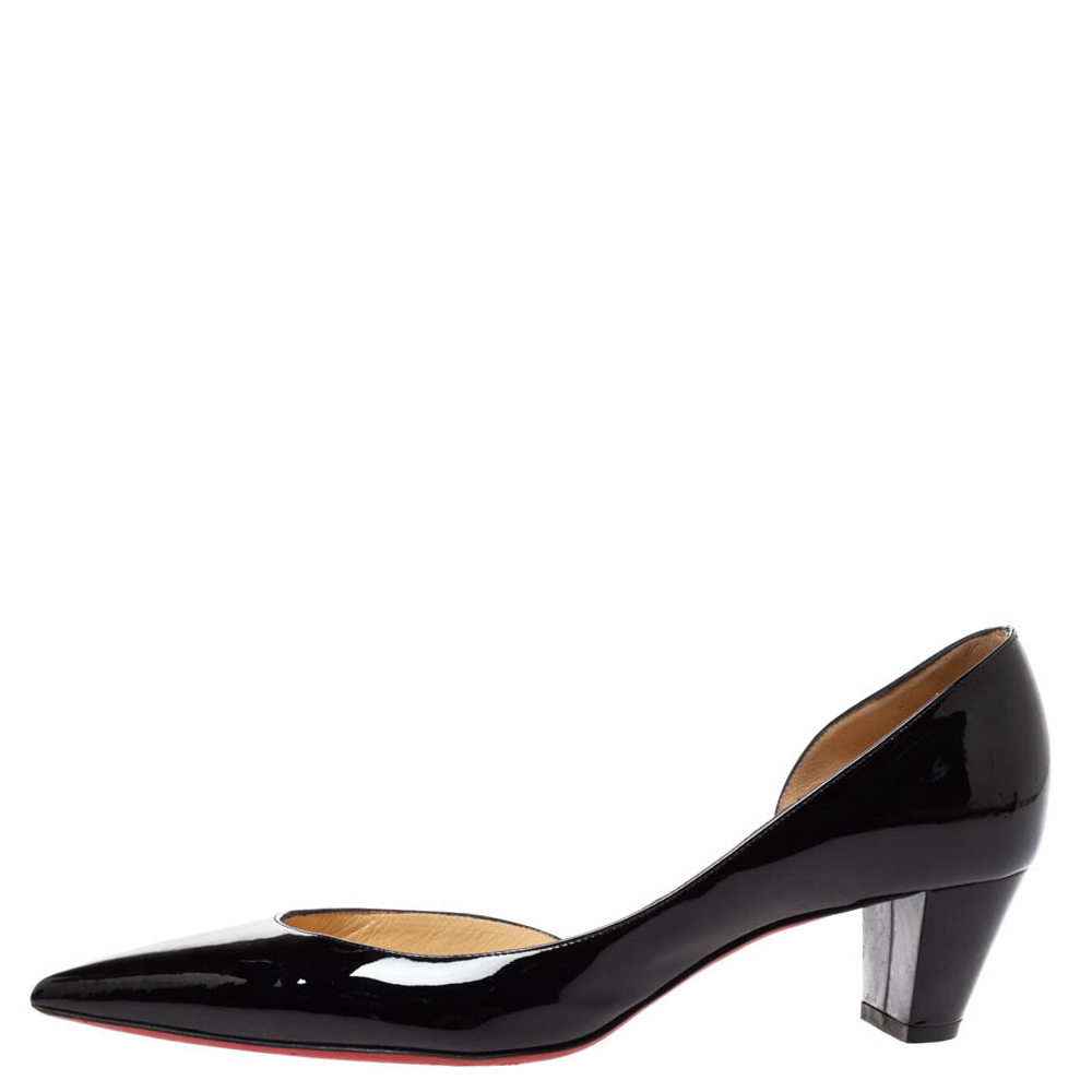 

Christian Louboutin Black Patent Leather Iriza D'orsay Pumps Size