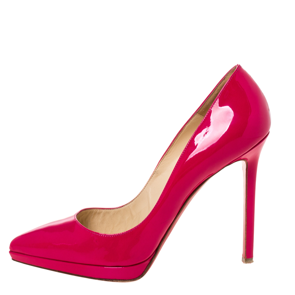 

Christian Louboutin Pink Patent Leather Pointed Toe Pumps Size