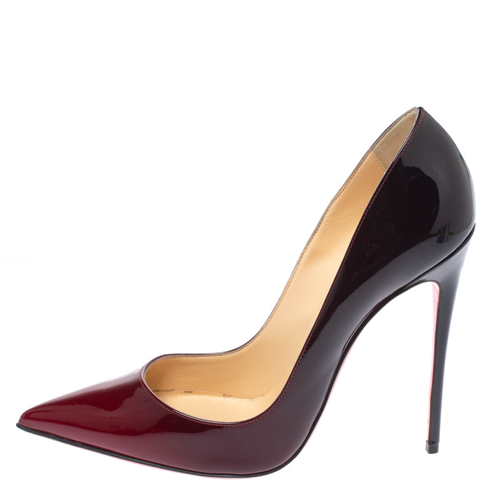 

Christian Louboutin Black/Red Ombre Patent Leather So Kate Pumps Size