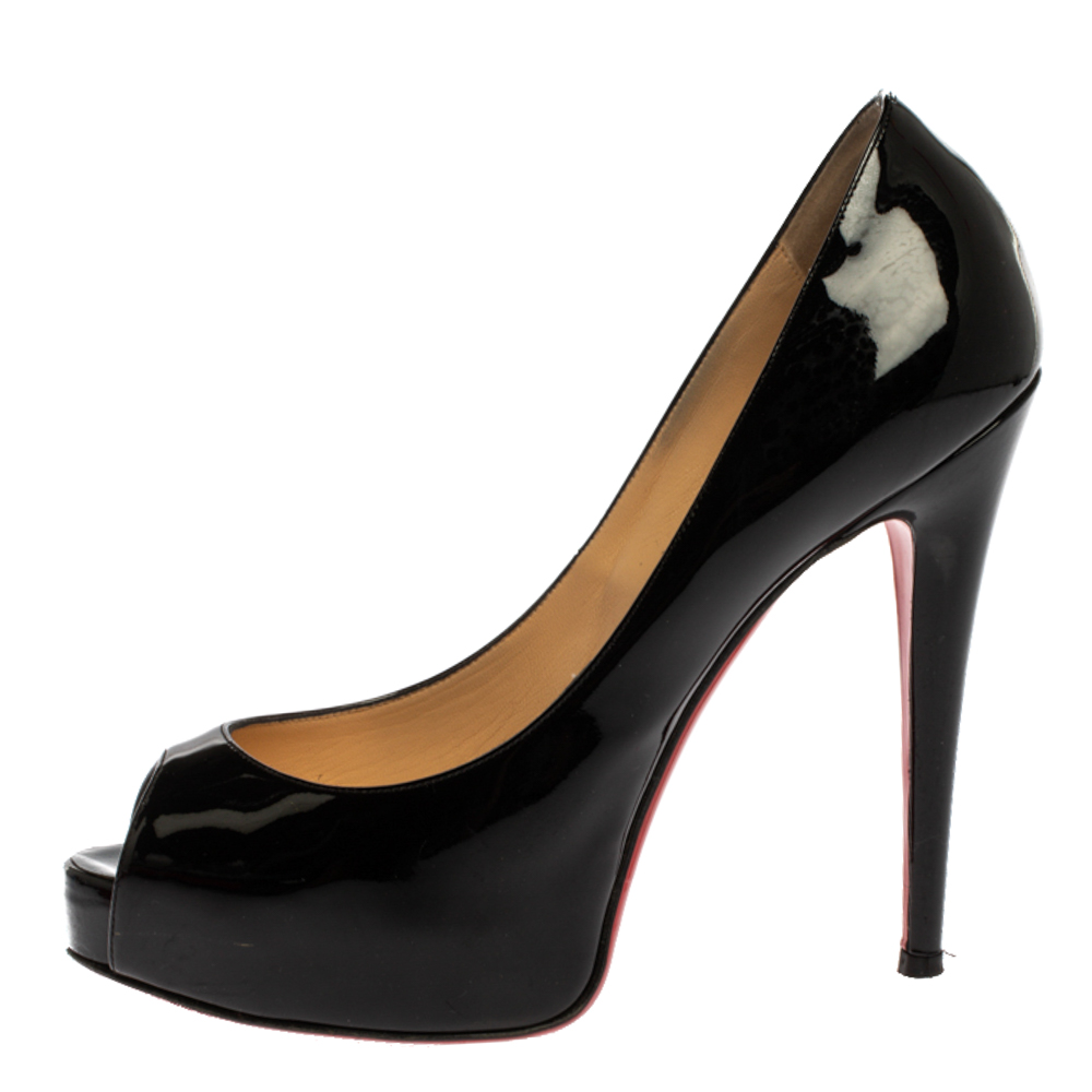 

Christian Louboutin Black Patent Leather Very Prive Platform Pumps Size