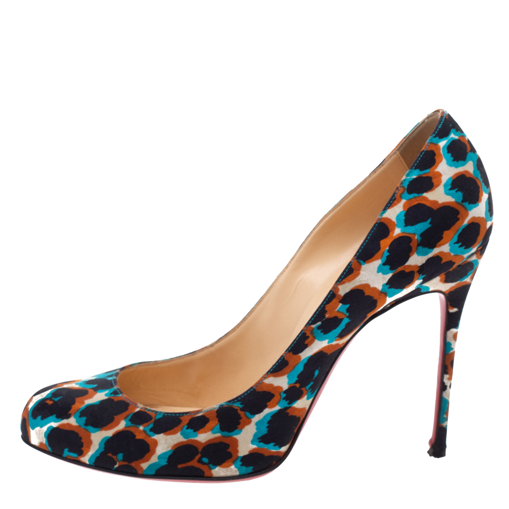 

Christian Louboutin Multicolor Leopard Print Fabric Simple Pumps Size