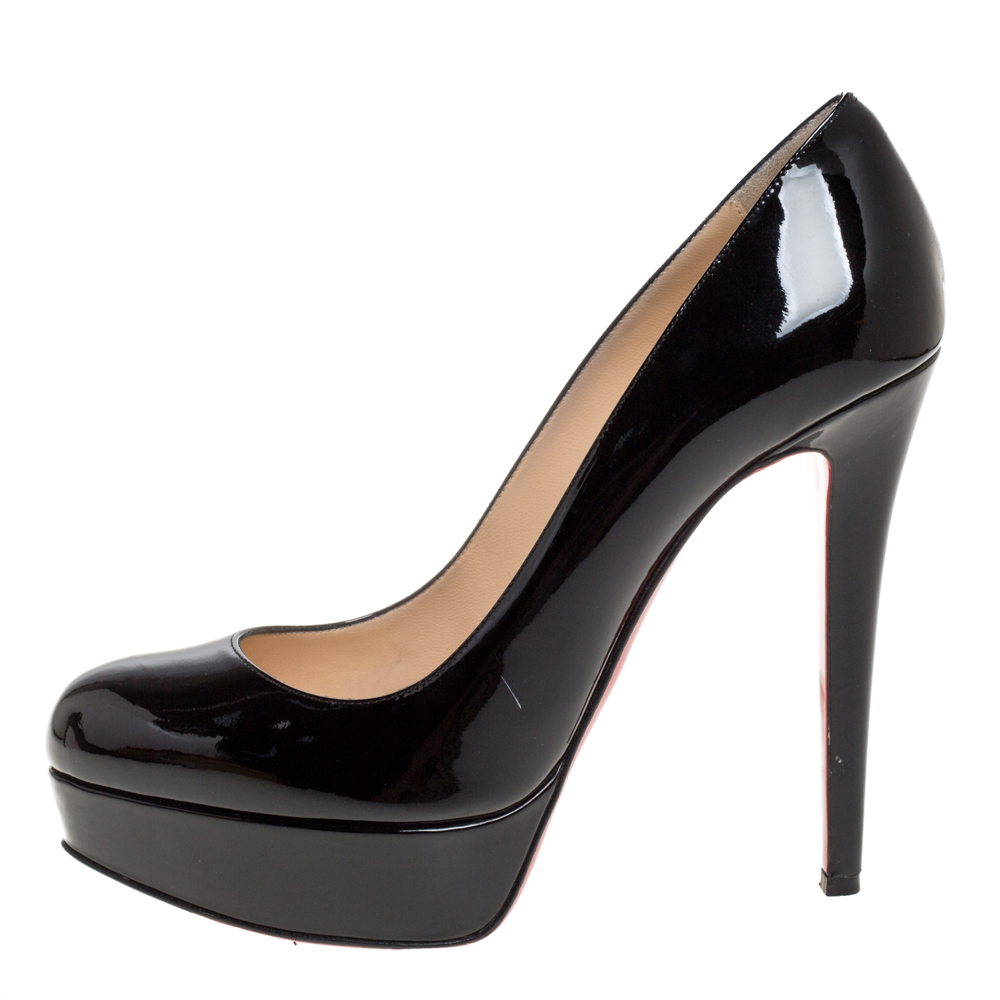 

Christian Louboutin Black Patent Leather Bianca Platform Pumps Size