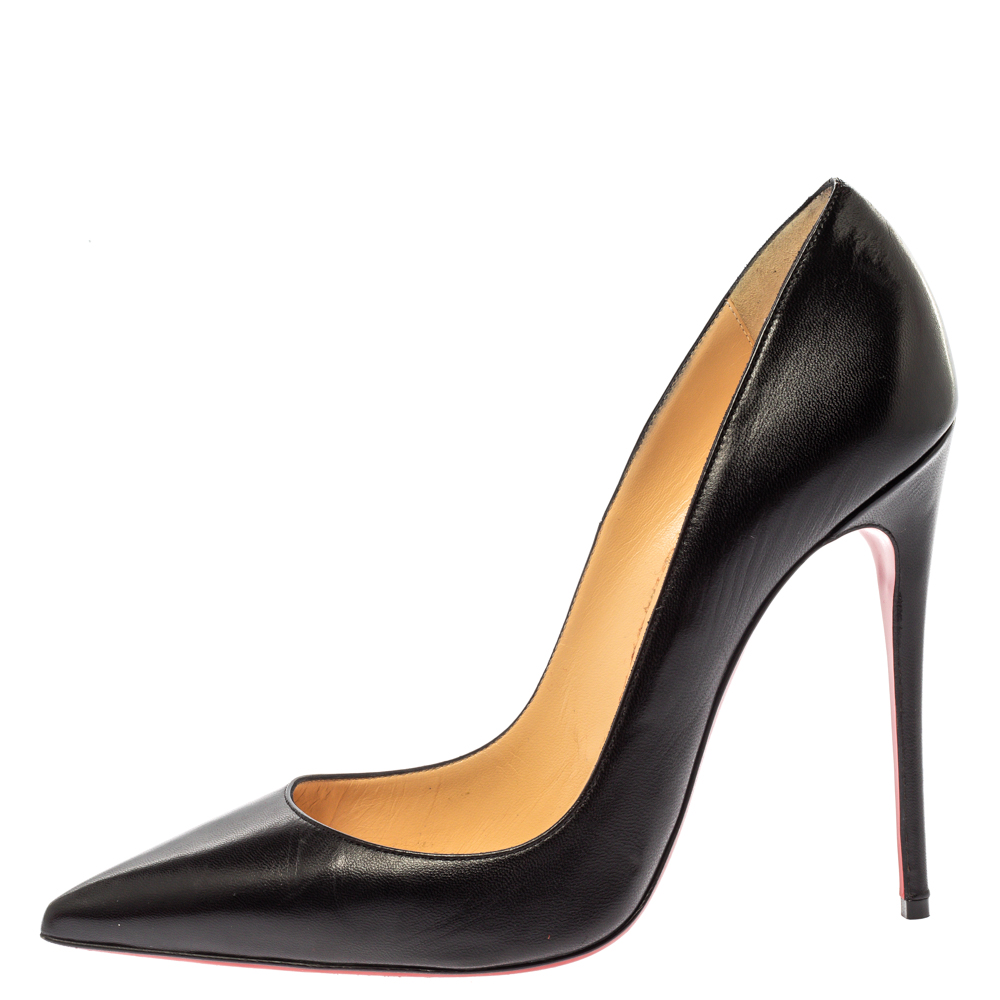 

Christian Louboutin Black Leather So Kate Pointed Toe Pumps Size