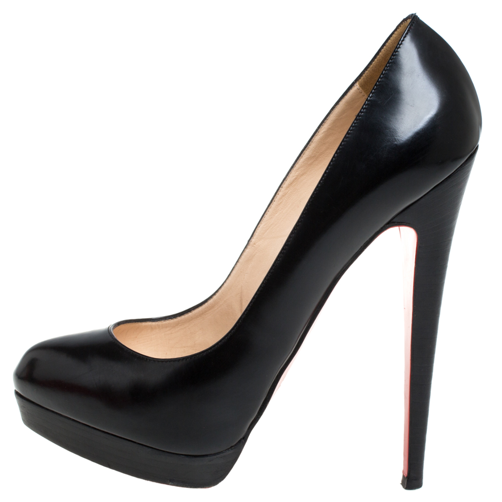 

Christian Louboutin Black Leather Bianca Platform Pumps Size