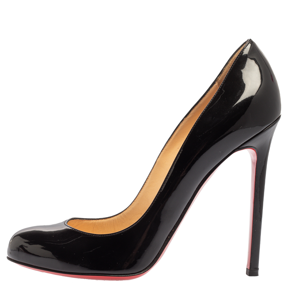 

Christian Louboutin Black Patent Leather Rolando Platform Pumps Size