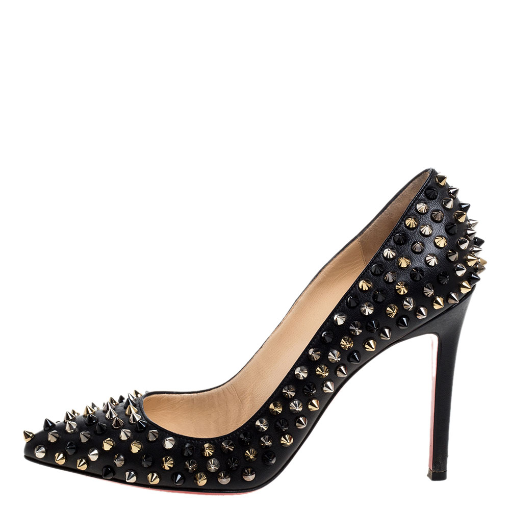 

Christian Louboutin Black Leather Spike Pigalle Pumps Size