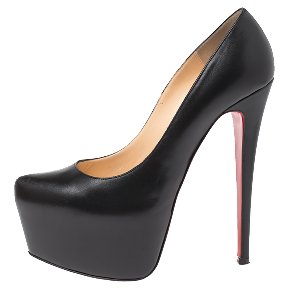 

Christian Louboutin Black Leather Daffodile Platform Pumps Size