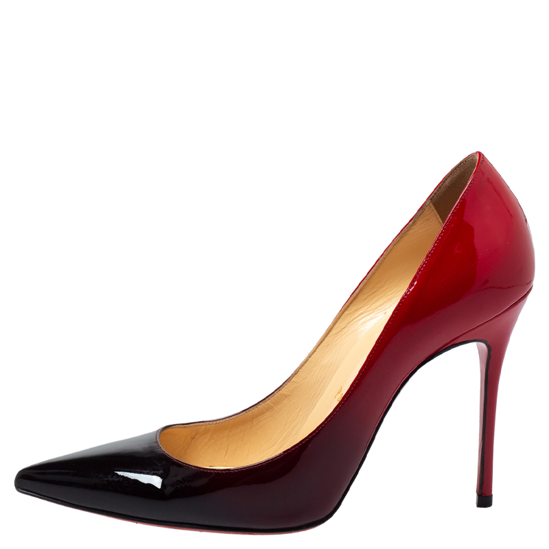 

Christian Louboutin Red/Black Patent Leather Ombre So Kate Pointed Toe Pumps Size