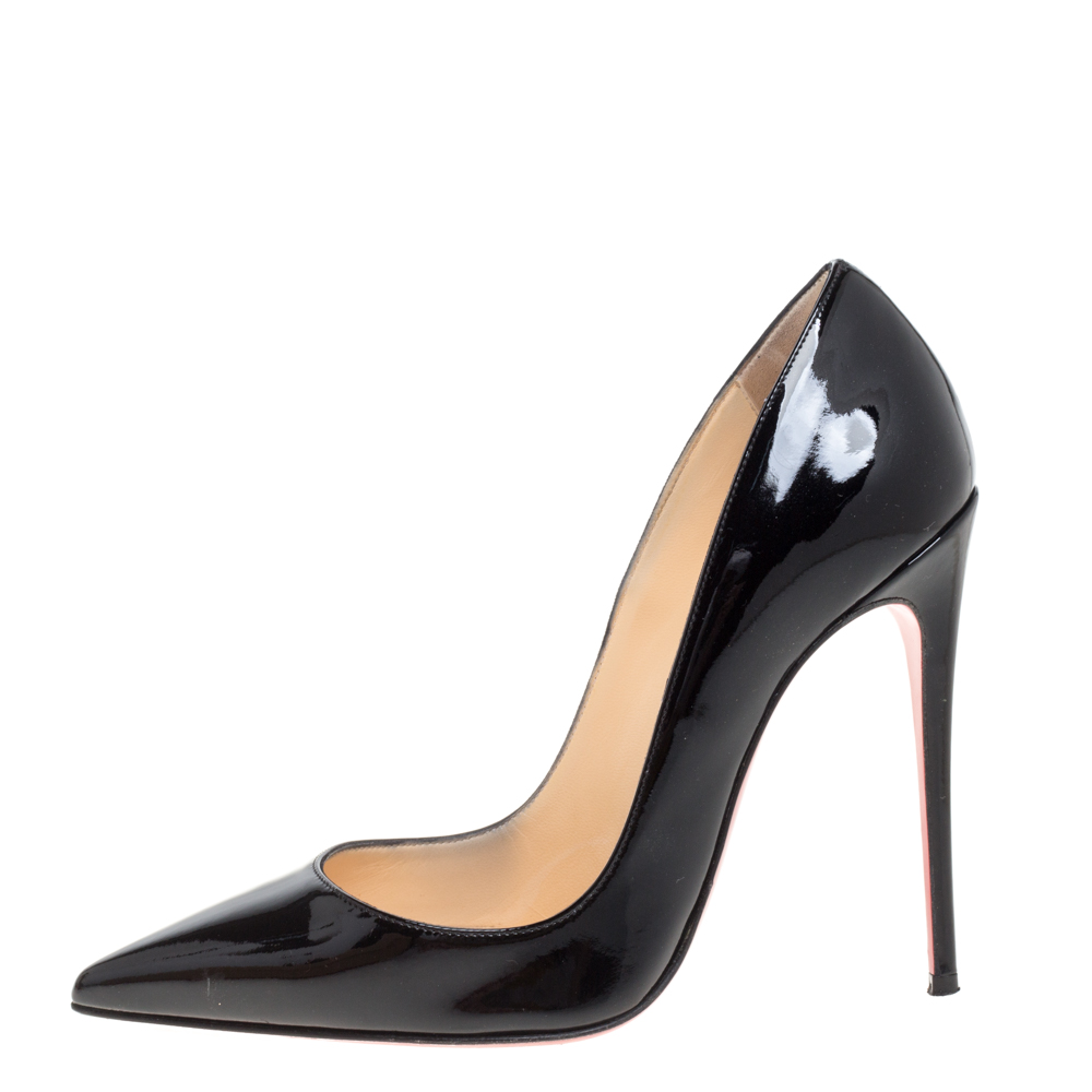 

Christian Louboutin Black Patent Leather So Kate Pointed Toe Pumps Size