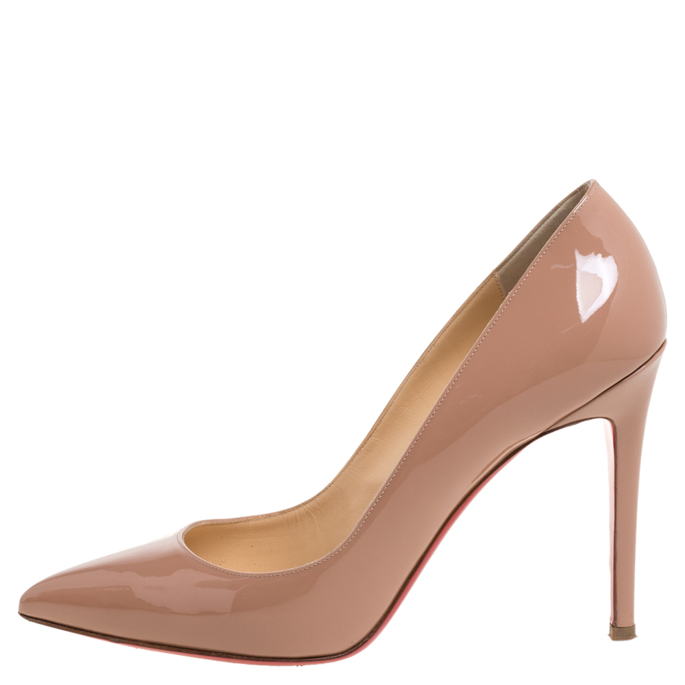 

Christian Louboutin Beige Patent Leather So Kate Pointed Toe Pumps Size