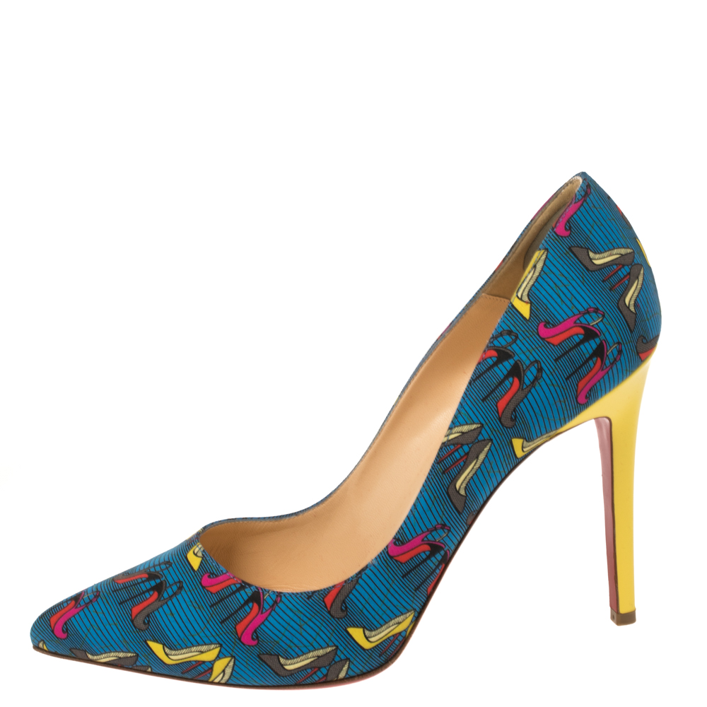 

Christian Louboutin Multicolor Printed Fabric Pigalle Pumps Size
