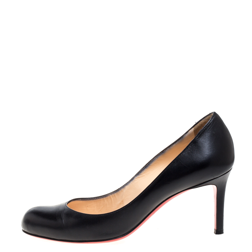 

Christian Louboutin Black Leather New Simple Pumps Size