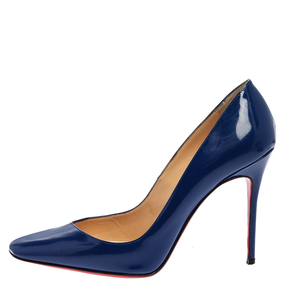

Christian Louboutin Blue Patent Leather Pumps Size