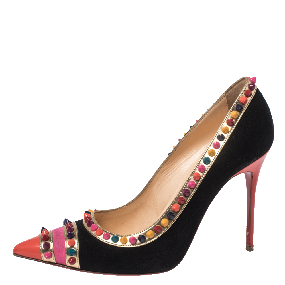

Christian Louboutin Black Suede And Leather Trim Malabar Hill Pumps Size