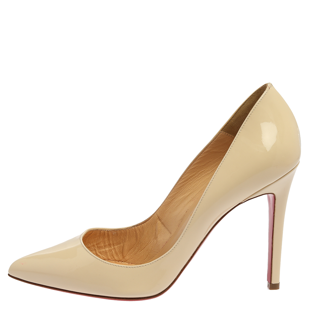 

Christian Louboutin Cream Leather So Kate Pointe Toe Pumps Size