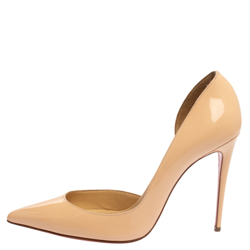 

Christian Louboutin Beige Patent Leather Iriza Pumps Size