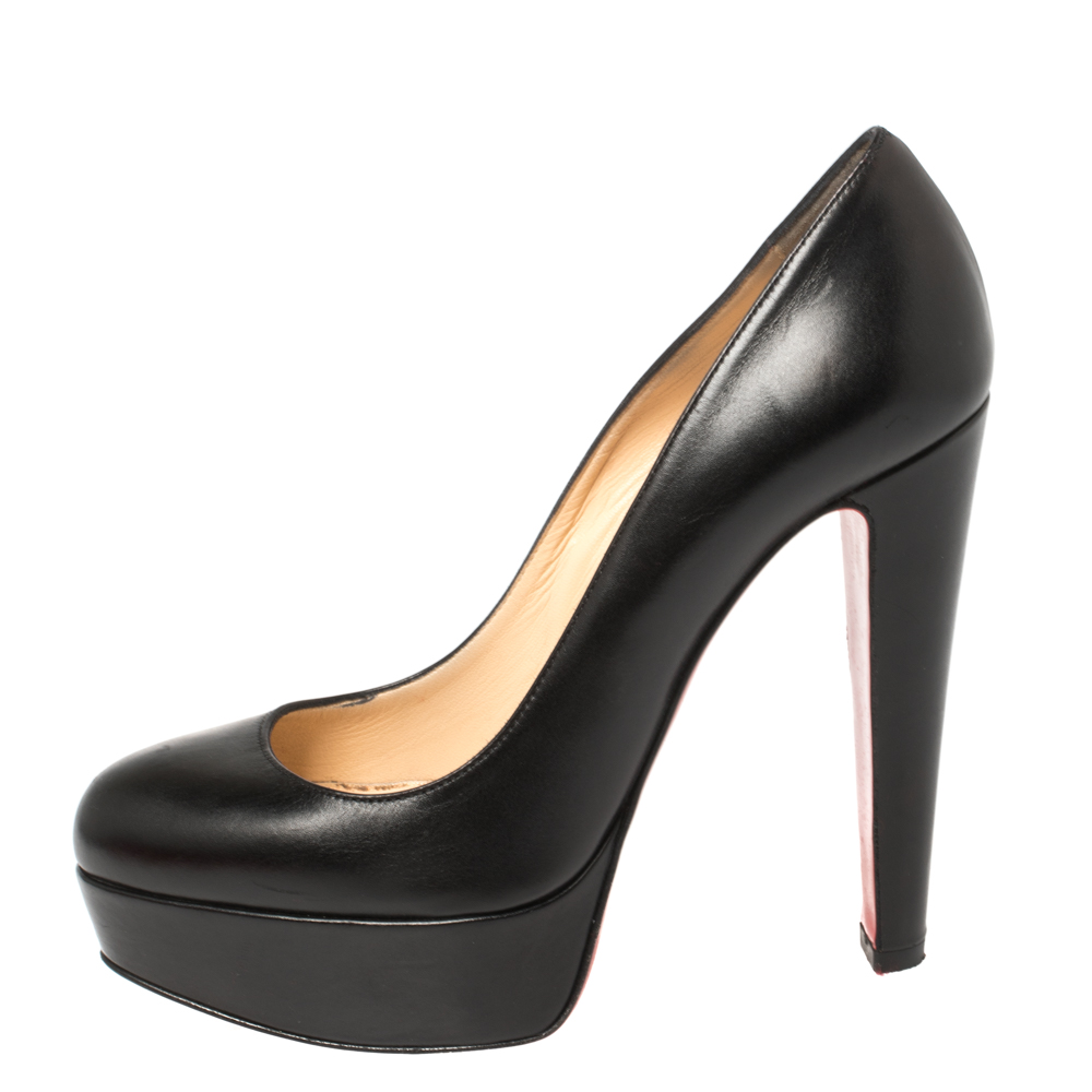 

Christian Louboutin Black Leather Platform Pumps Size