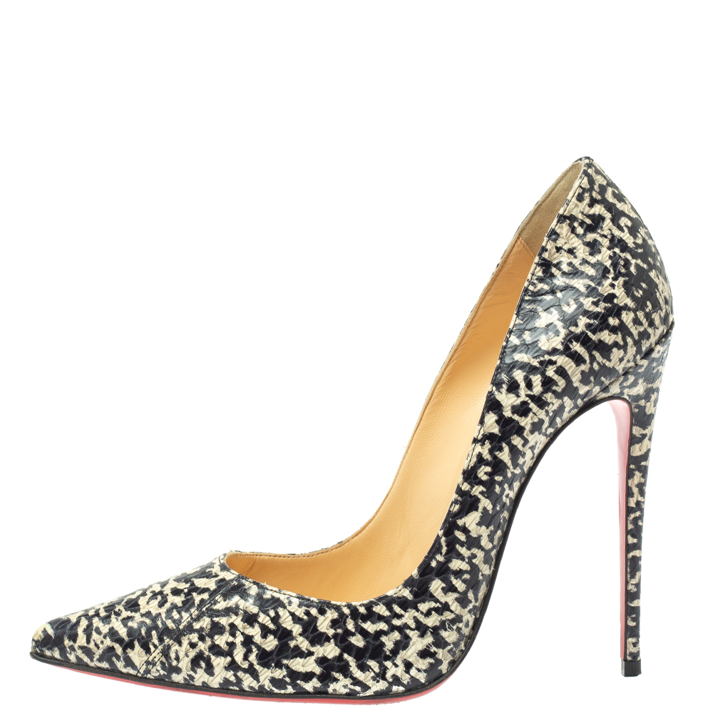 

Christian Louboutin Black/White Snakeskin So Kate Pumps Size