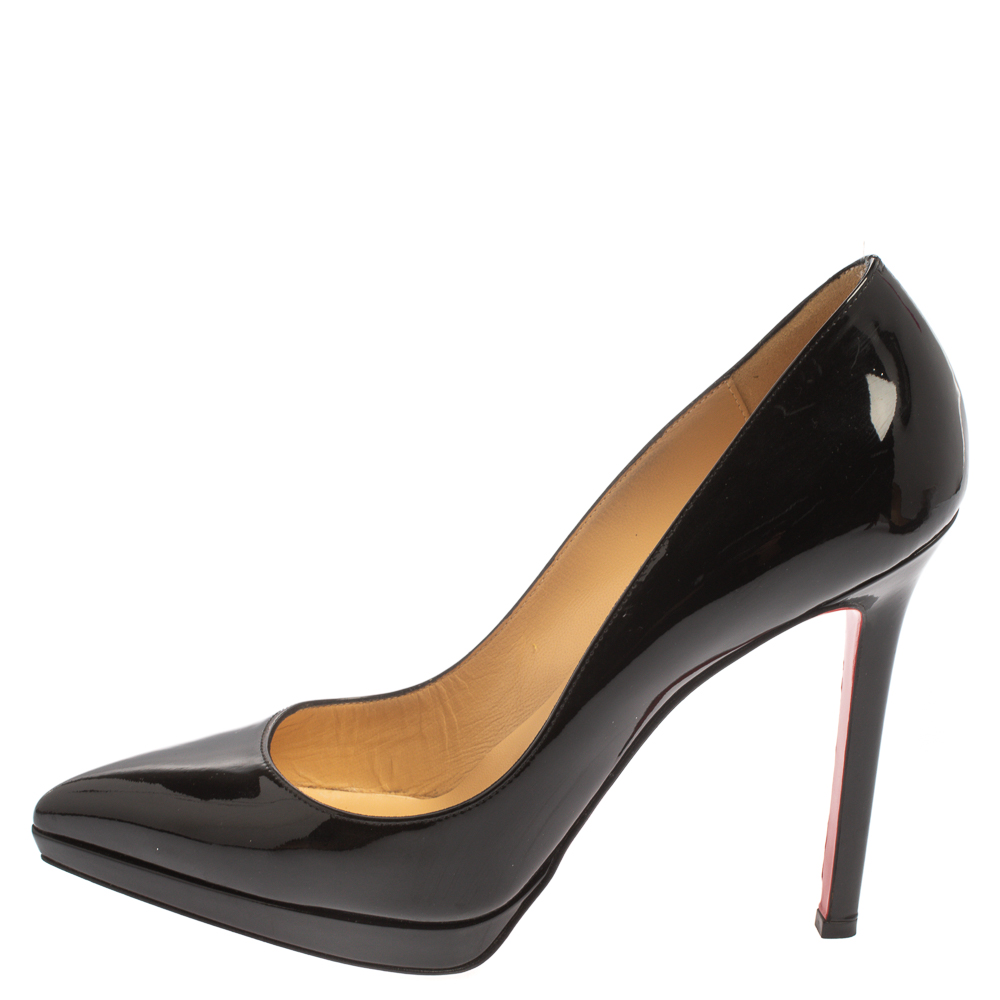 

Christian Louboutin Black Patent Leather Pigalle Plato Platform Pumps Size