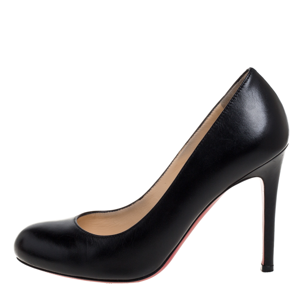 

Christian Louboutin Black Leather Simple Pumps Size