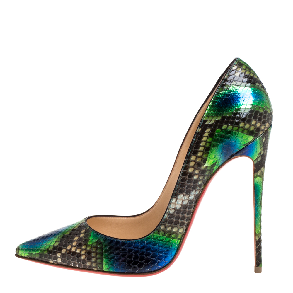

Christian Louboutin Multicolor Python So Kate Pointed Toe Pumps Size
