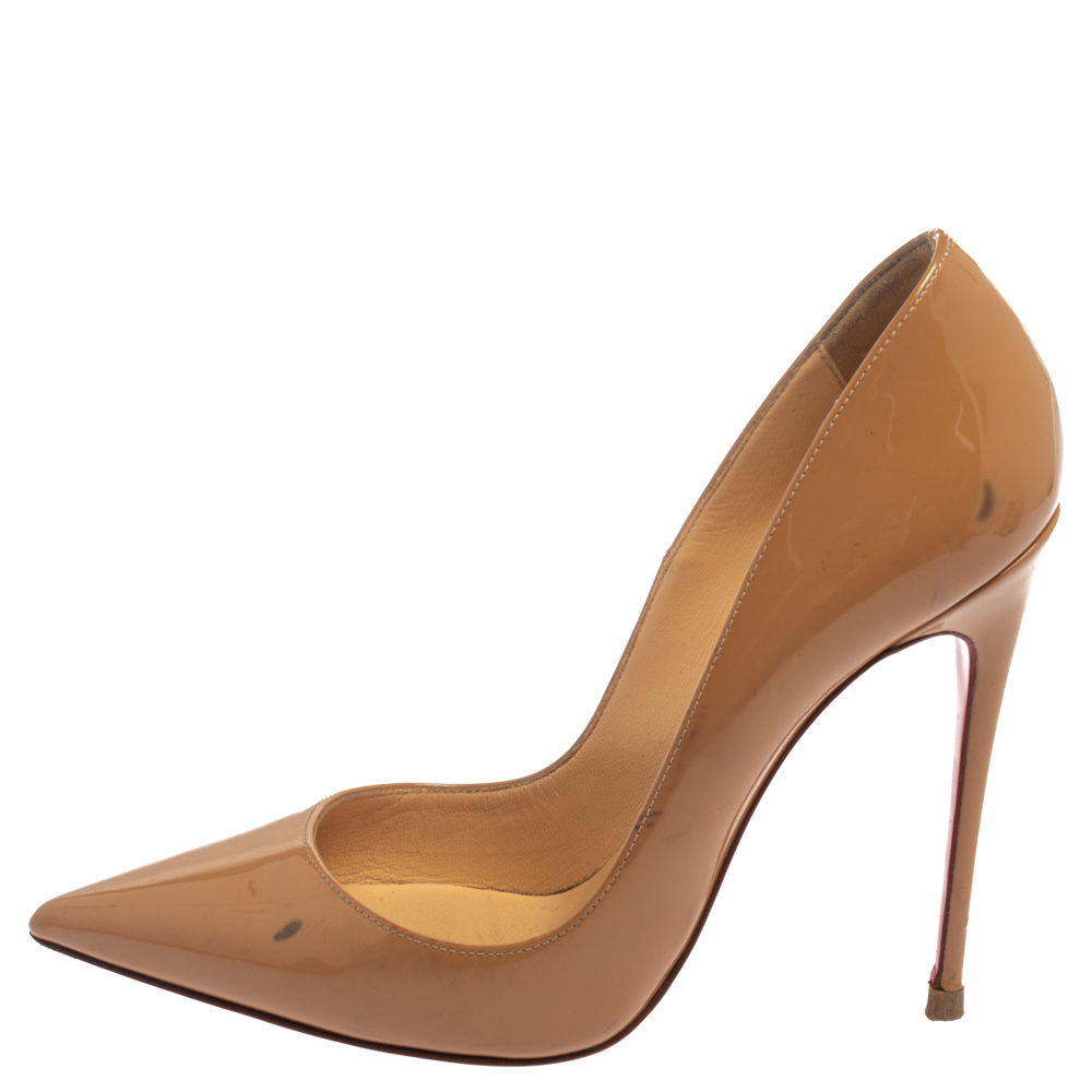 

Christian Louboutin Beige Patent Leather So Kate Pumps Size